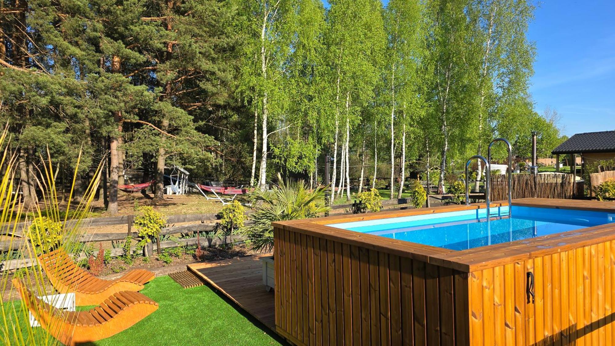 Vip Village Las Woda Rower - Podgrzewany Basen, Balia, Sauna Miedzierza Εξωτερικό φωτογραφία